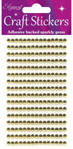 OAKTREE Eleganza Stickers 4mm 240 gems Gold No.35 - Lilly Grace Crafts