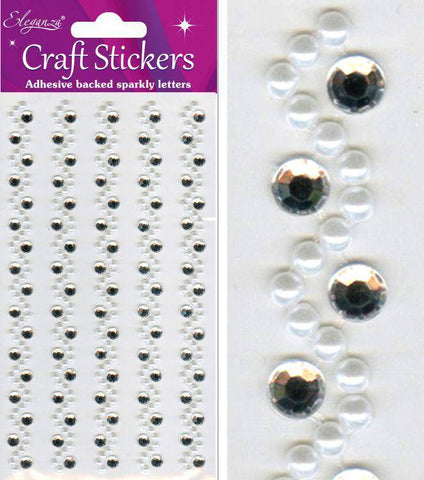 OAKTREE Eleganza Pearl/Diamante Wave x 5 strips - Lilly Grace Crafts