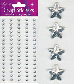 OAKTREE Eleganza Stickers Silver Stars x 80 - Lilly Grace Crafts