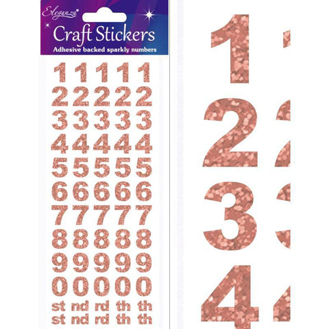 OAKTREE Craft Stickers - Bold Number Set - Rose Gold - Lilly Grace Crafts