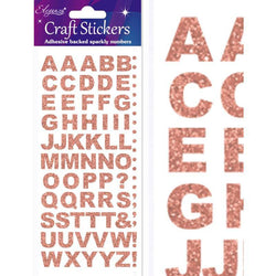 OAKTREE Craft Stickers - Bold Alphabet Set - Rose Gold - Lilly Grace Crafts