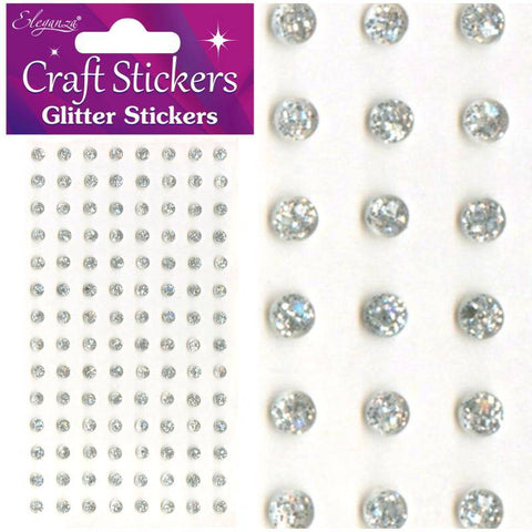 OAKTREE Glitter Gems - 4mm - Silver - Lilly Grace Crafts