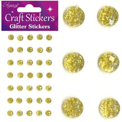 OAKTREE Glitter Gems - 8mm - Gold - Lilly Grace Crafts