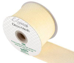 OAKTREE Eleganza Deco Mesh 63mm x 10m Ivory No.61 - Lilly Grace Crafts