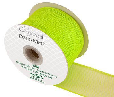 OAKTREE Eleganza Deco Mesh 63mm x 10m Lime Green No.14 - Lilly Grace Crafts