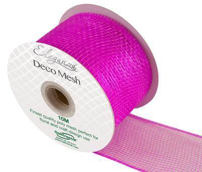 OAKTREE Eleganza Deco Mesh 63mm x 10m Fuchsia No.28 - Lilly Grace Crafts