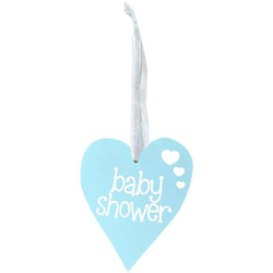 OAKTREE Pastel Blue Baby Shower - Wooden Heart - Lilly Grace Crafts