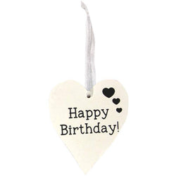 OAKTREE White Washed Happy Birthday - Wooden Heart - Lilly Grace Crafts