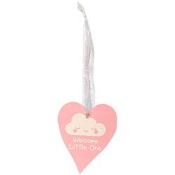 OAKTREE Pastel Pink Welcome Little One - Wooden Heart - Lilly Grace Crafts