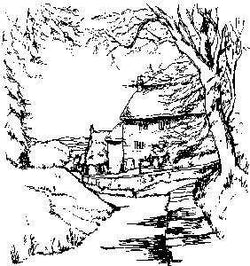 Personal Impressions Cottages Through Trees Wood Mounted Stamp - Lilly Grace Crafts