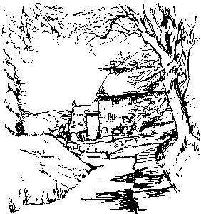 Personal Impressions Cottages Through Trees Wood Mounted Stamp - Lilly Grace Crafts