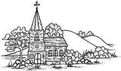 Personal Impressions SD Country Church Wood Mounted Stamp - Lilly Grace Crafts