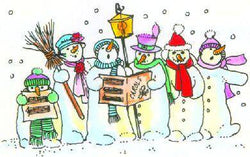 Personal Impressions D Snowman Choir Wood Mounted Stamp - Lilly Grace Crafts