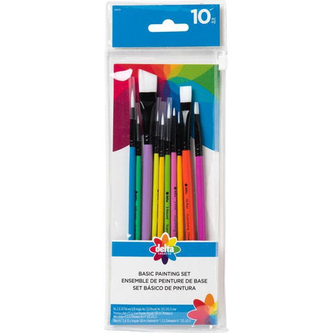 Plaid Enterprises, Inc Brushset 10Pc Basic Wd - Syn Cmc - Lilly Grace Crafts