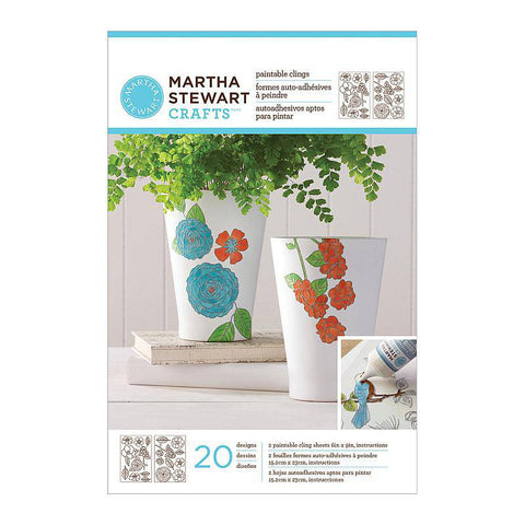 Martha Stewart Crafts Glass Paintable Cling Sheet Flowers And Leaves - Lilly Grace Crafts