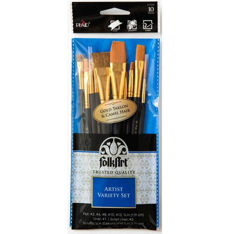 Plaid Enterprises, Inc Artistry Variety Brush Set 10Pc - Lilly Grace Crafts