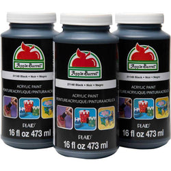 Plaid Enterprises, Inc Apple Barrel 3Pc 16oz Black Paint Set - Lilly Grace Crafts