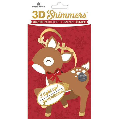 Paper House Productions Christmas Reindeer Embellishment Led Shimmers - Lilly Grace Crafts