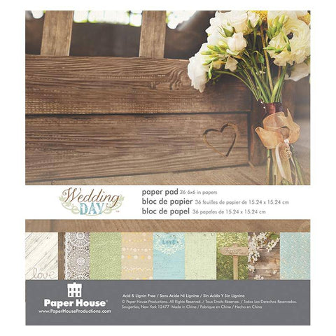 Paper House Productions Wedding Day Paper Pad 6x6 inch - Lilly Grace Crafts