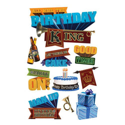 Paper House Productions Sticker - 3D - Birthday King - Lilly Grace Crafts