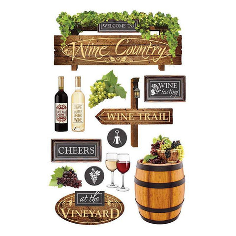 Paper House Productions Sticker - 3D - Wine Country - Lilly Grace Crafts