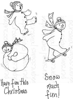 Christmas - Sporty Snowmen Clear Stamp - Lilly Grace Crafts