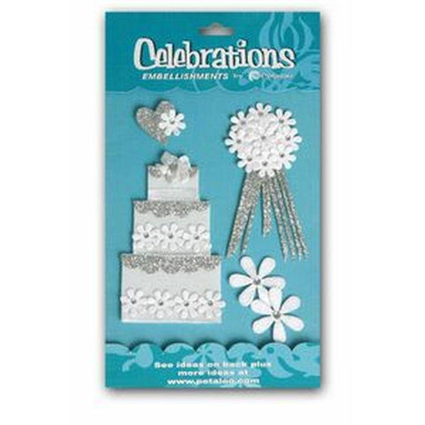 Petaloo 3-Tier Cake Silver/White - Lilly Grace Crafts