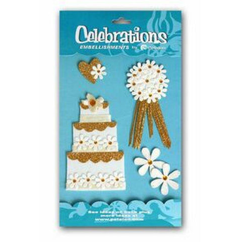 Petaloo 3-Tier Cake Gold/Cream - Lilly Grace Crafts