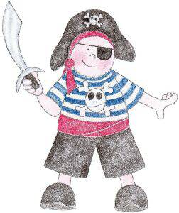 Personal Impressions BH Pirate Boy Wood Mounted Stamp - Lilly Grace Crafts