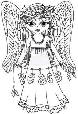 Polkadoodles Clear Stamp - Angel Peace A6 - Lilly Grace Crafts