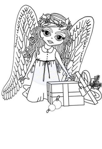 Polkadoodles Clear Stamp - Angel Pressies A6 - Lilly Grace Crafts