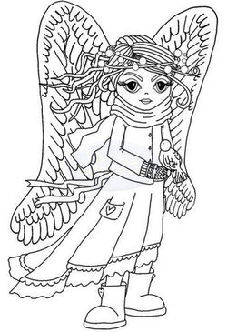 Polkadoodles Clear Stamp - Angel Robin A6 - Lilly Grace Crafts