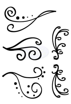 Polkadoodles Clear Stamp - Fanciful Flourishes A6 - Lilly Grace Crafts