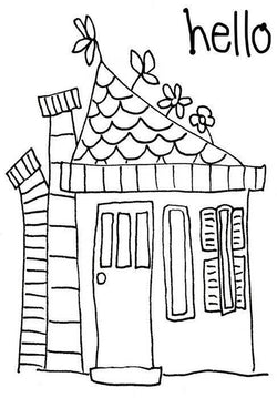Polkadoodles Clear Stamp - Chimney House A7 - Lilly Grace Crafts