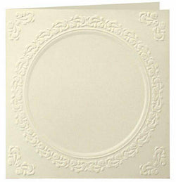 Card Kit Round,3 cards, 3 envelopes square ivory - Lilly Grace Crafts
