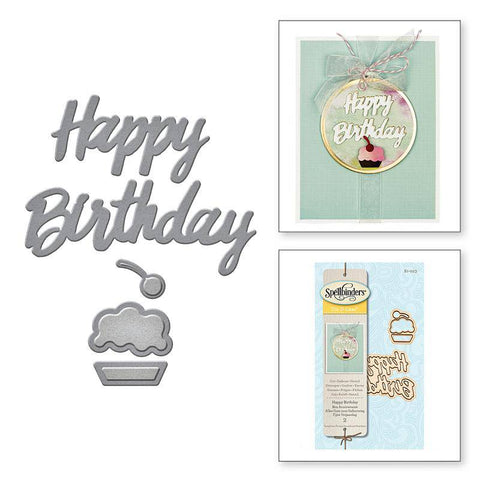 Spellbinder Paper Arts Die D-Lites - Happy Birthday Die - Lilly Grace Crafts