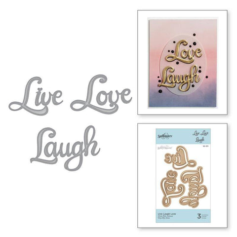 Spellbinder Paper Arts Live Love Laugh - Shapeabilities - Lilly Grace Crafts