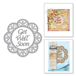 Spellbinder Paper Arts Get Well Soon Scalloped Circle - Lilly Grace Crafts