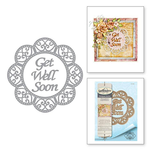 Spellbinder Paper Arts Get Well Soon Scalloped Circle - Lilly Grace Crafts