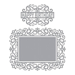 Spellbinder Paper Arts Swirl happy birthday frame - Lilly Grace Crafts