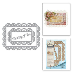 Spellbinder Paper Arts Thinking of You Scalloped Rectangle - Lilly Grace Crafts