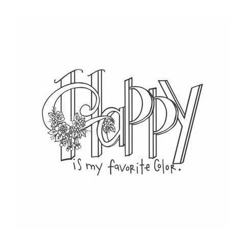 Spellbinder Paper Arts Stamps Happy is My Favorite Color - Lilly Grace Crafts