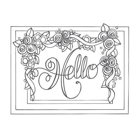 Spellbinder Paper Arts Tammy Tutterow Cling Stamp Framed Hello - Lilly Grace Crafts