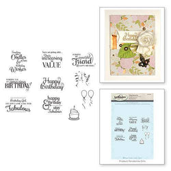 Spellbinder Paper Arts Cling Foam Stamp - Special Birthday Sentiments - Lilly Grace Crafts