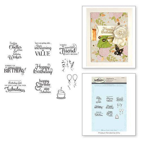 Spellbinder Paper Arts Cling Foam Stamp - Special Birthday Sentiments - Lilly Grace Crafts