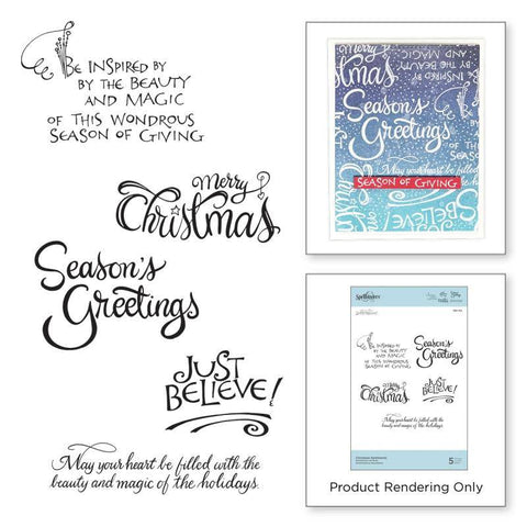 Spellbinder Paper Arts Christmas Sentiments Stamps Zenspired Holidays Collection by Joanne Fink - Lilly Grace Crafts