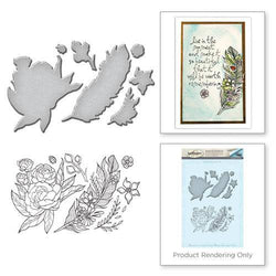 Spellbinder Paper Arts Stamp and Die Set - Feather - Lilly Grace Crafts