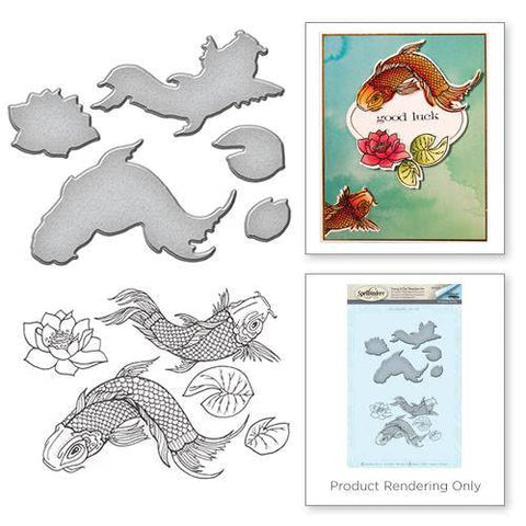 Spellbinder Paper Arts Stamp and Die Set - Koi - Lilly Grace Crafts