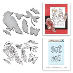 Spellbinder Paper Arts Stamp and Die Set - Sparrow - Lilly Grace Crafts