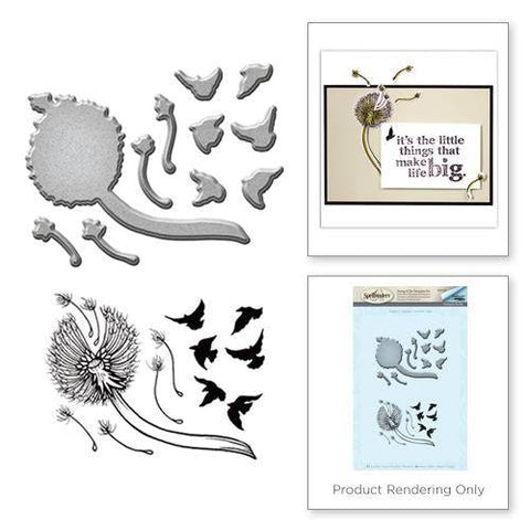 Spellbinder Paper Arts Stamp and Die Set - Dandelion - Lilly Grace Crafts